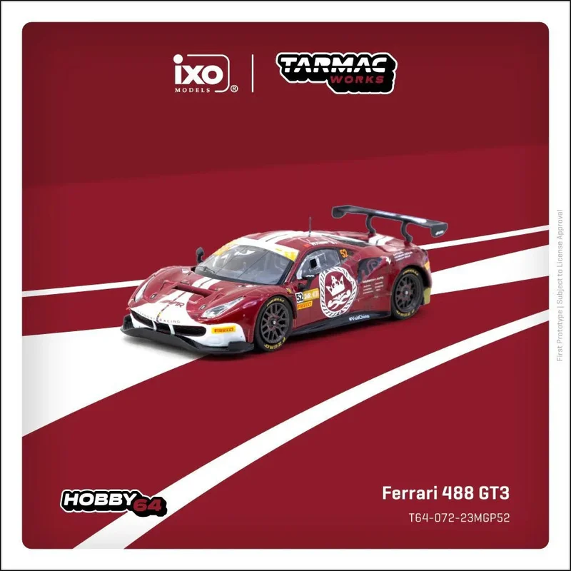 Macheta Ferrari 488 GT3 Tarmac Works #52 Chen Weian 1:64