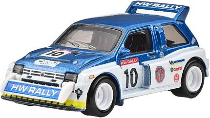 Hot Wheels MG Metro 6R4 albastru alb vedere frontală