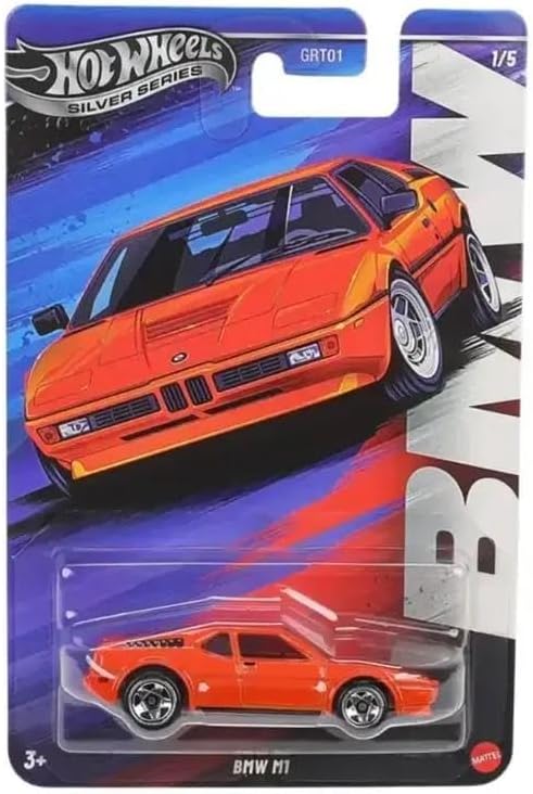 51XI5kI3PsL._AC_ Machetă Hot Wheels BMW M1 portocaliu Silver Series JBY59 1:64