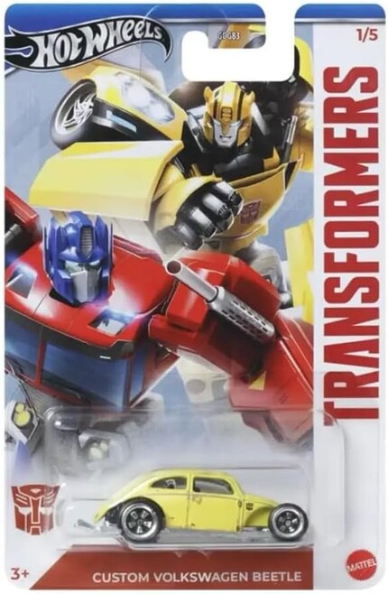 Machetă Hot Wheels Custom Volkswagen Beetle galben Transformers HRV58 1:64