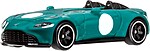 Hot Wheels Aston Martin V12 Speedster verde vedere frontală