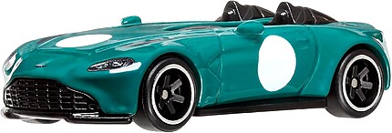 Hot Wheels Aston Martin V12 Speedster verde vedere frontală
