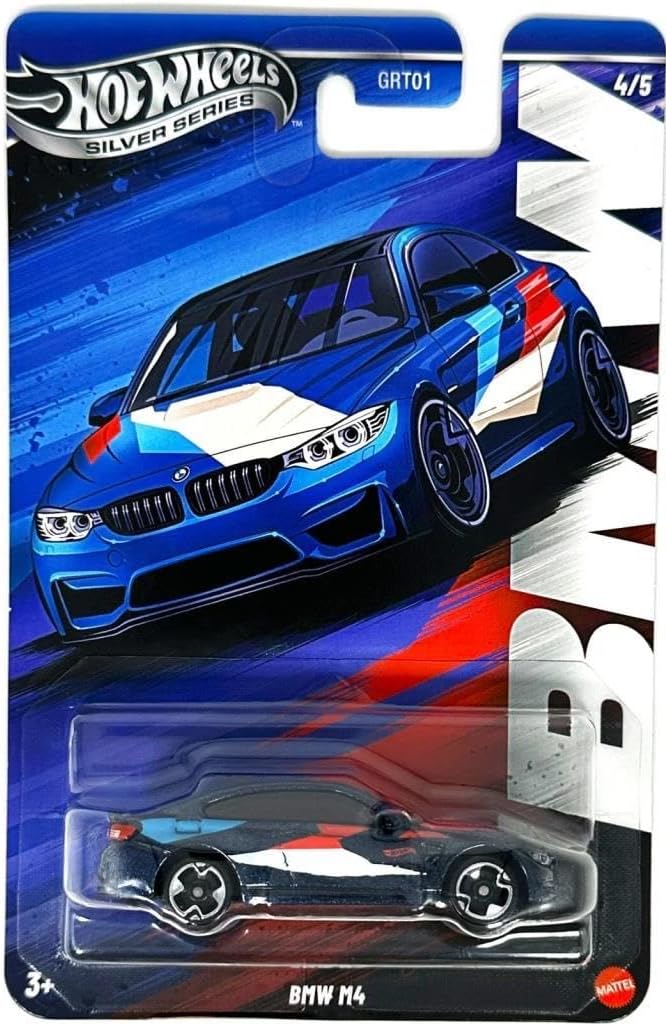 616C8cwH7WL._AC_SL1024_ Machetă Hot Wheels BMW M4 albastru Silver Series JBY57 1:64
