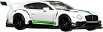 Hot Wheels Bentley Continental GT3 alb verde vedere frontală