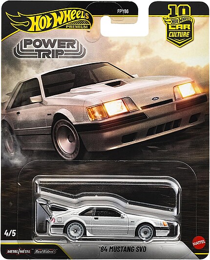 Machetă Hot Wheels Ford Mustang SVO 1984 gri Power Trip JKF31 1:64
