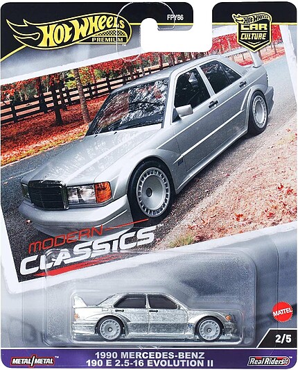 Machetă Hot Wheels Mercedes-Benz 190 E Evolution II gri Modern Classics HRV98 1:64