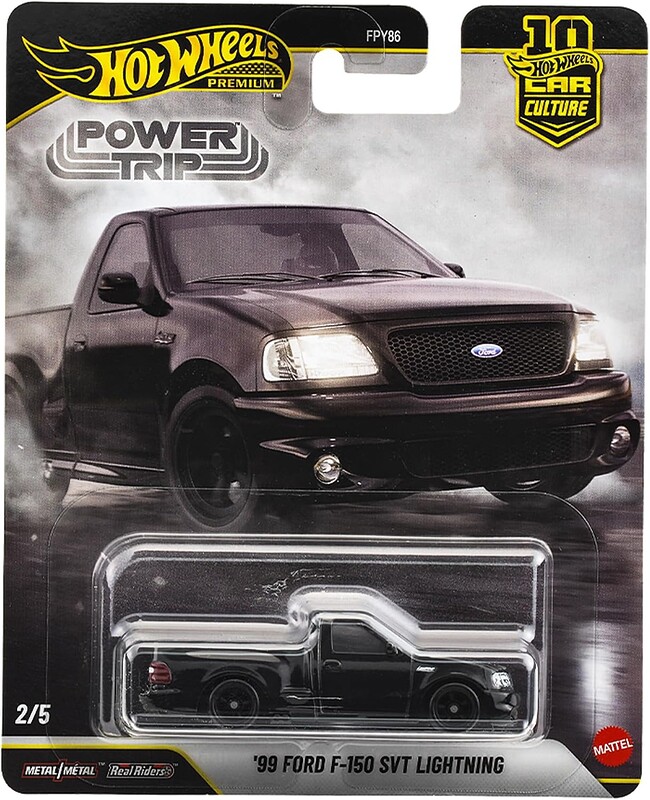 Machetă Hot Wheels Ford F-150 SVT Lightning 1999 negru Power Trip JKF33 1:64