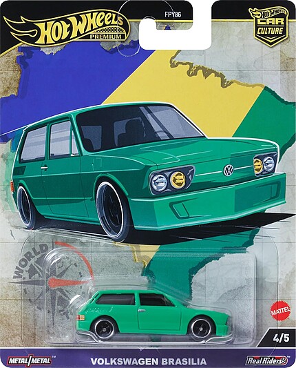 Machetă Hot Wheels Volkswagen Brasilia verde World Tour HRV82 1:64