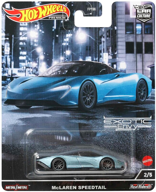 Machetă Hot Wheels McLaren Speedtail albastru Exotic Envy HCJ92 1:64