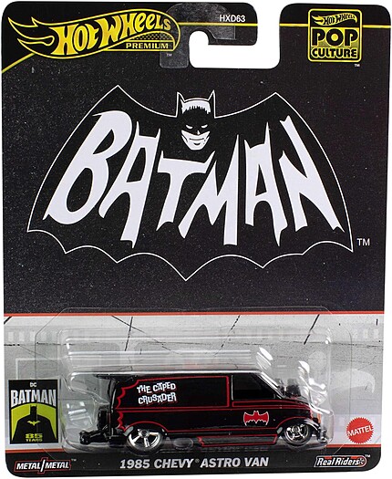 Machetă Hot Wheels Chevy Astro Van 1985 negru Batman HVJ48 1:64