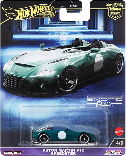 Machetă Hot Wheels Aston Martin V12 Speedster verde Exotic Envy HKC78 1:64
