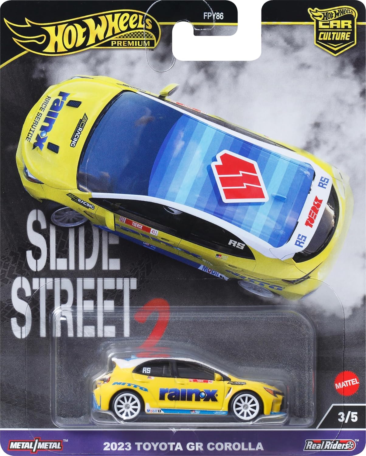 91jZmSdqOGL._AC_SL1500_ Machetă Hot Wheels Toyota GR Corolla galben Slide Street 2 HKC82 1:64