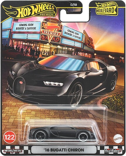 Machetă Hot Wheels Bugatti Chiron 2016 #122 negru Boulevard JBL30 1:64