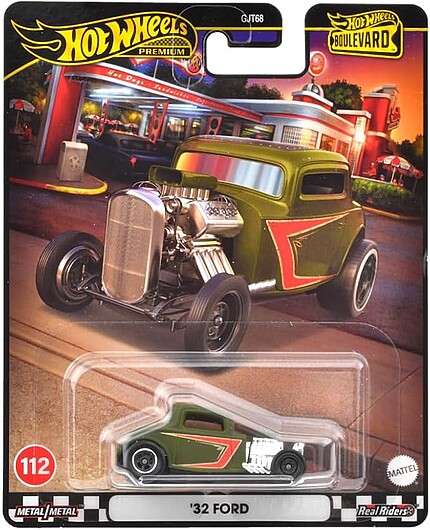 Machetă Hot Wheels 32 Ford #112 verde mat Boulevard JFM94 1:64