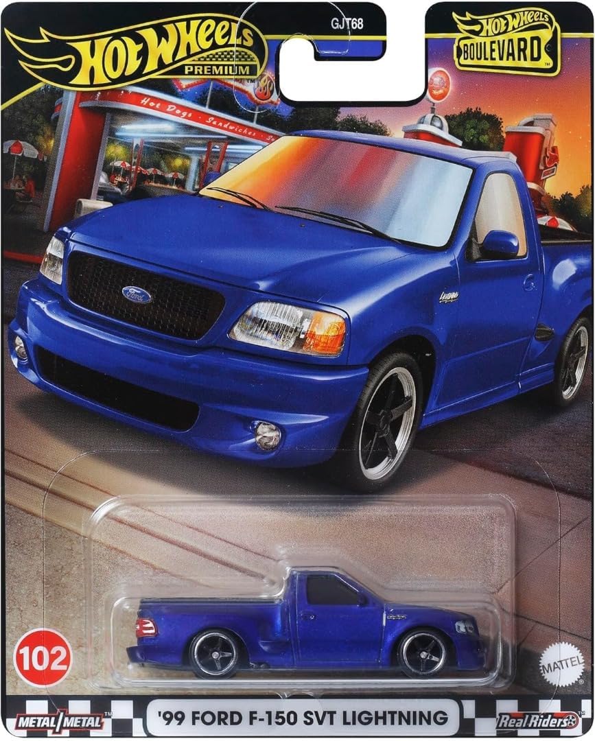 hrt60 Machetă Hot Wheels Ford F-150 SVT Lightning 1999 #102 albastru HRT60 1:64