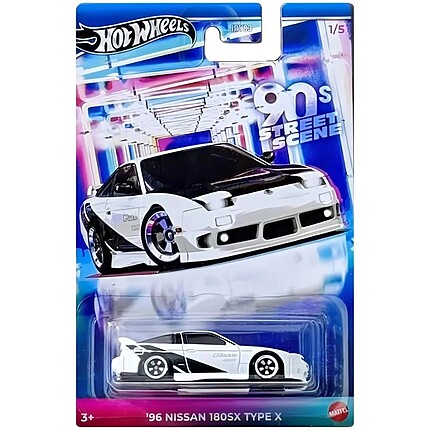 Machetă Hot Wheels Nissan 180SX Type X 1996 alb Silver Series JCB57 1:64