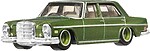 Hot Wheels Mercedes-Benz 280 SEL verde vedere frontală