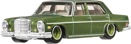 Hot Wheels Mercedes-Benz 280 SEL verde vedere frontală