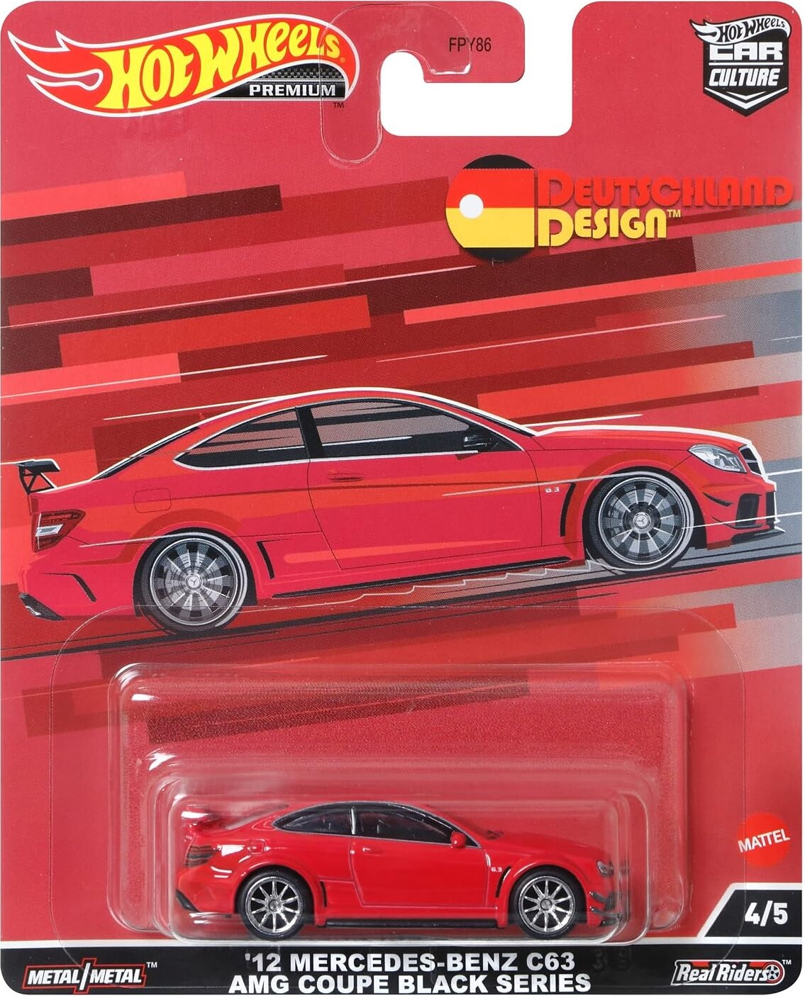 810Cx-jVkxL._SL1500_ Machetă Hot Wheels Mercedes-Benz C63 AMG Coupe Black Series roșu HCJ79 1:64