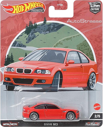 Machetă Hot Wheels BMW M3 E46 roșu AutoStrasse HCK19 1:64