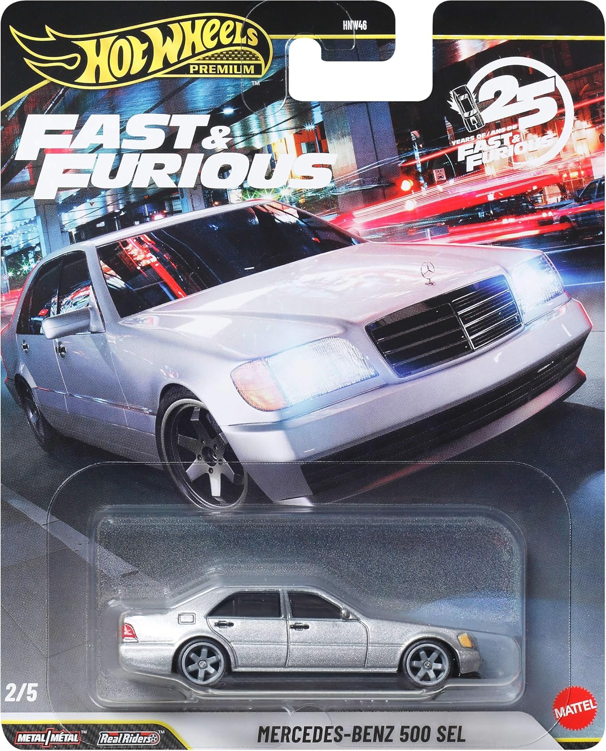 91rUVWO8fRL._SL1500_ Machetă Hot Wheels Mercedes-Benz 500 SEL gri Fast & Furious JHW67 1:64
