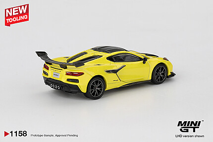 MINI GT Chevrolet Corvette ZR1 Accelerate Yellow vedere frontală