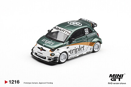 Macheta MINI GT Abarth 595 LB-WORKS TY Edition verde alb MGT01216-R 1:64