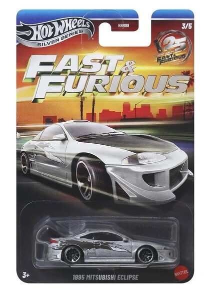 Macheta Hot Wheels Mitsubishi Eclipse 1995 gri Fast & Furious JKX22 1:64