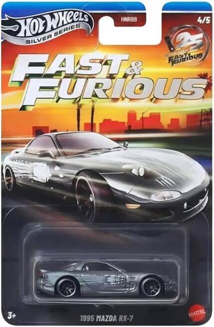 Macheta Hot Wheels Mazda RX-7 1995 gri Fast & Furious JKX23 1:64