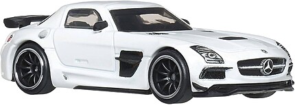 Hot Wheels Mercedes-Benz SLS AMG Black Series alb vedere frontala