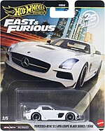 Macheta Hot Wheels Mercedes-Benz SLS AMG Coupe Black Series alb JHW65 1:64
