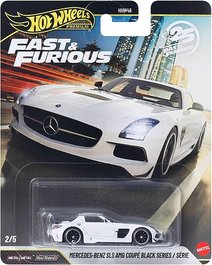 Macheta Hot Wheels Mercedes-Benz SLS AMG Coupe Black Series alb JHW65 1:64
