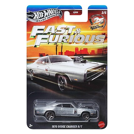 Macheta Hot Wheels Dodge Charger R/T 1970 gri Fast & Furious JKX21 1:64
