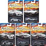 Set 5 machete Hot Wheels Fast & Furious 25th Anniversary Silver Bodies 1:64